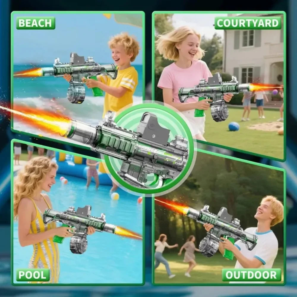 Pistolet à eau électrique M416, tir automatique à haute vitesse, pistolet à eau pour l'été, plage, piscine, fête, jouets aquatiques amusants pour enfants
