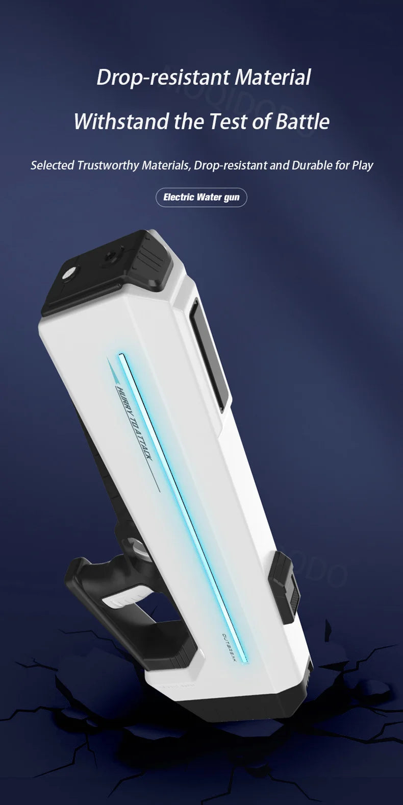 Pistolet à eau électrique puissant avec LED, grande pistolet à eau automatique à tir continu, jouet d'extérieur pour garçon et adulte