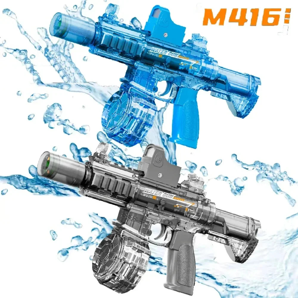 Pistolet à eau électrique M416, tir automatique à haute vitesse, pistolet à eau pour l'été, plage, piscine, fête, jouets aquatiques amusants pour enfants