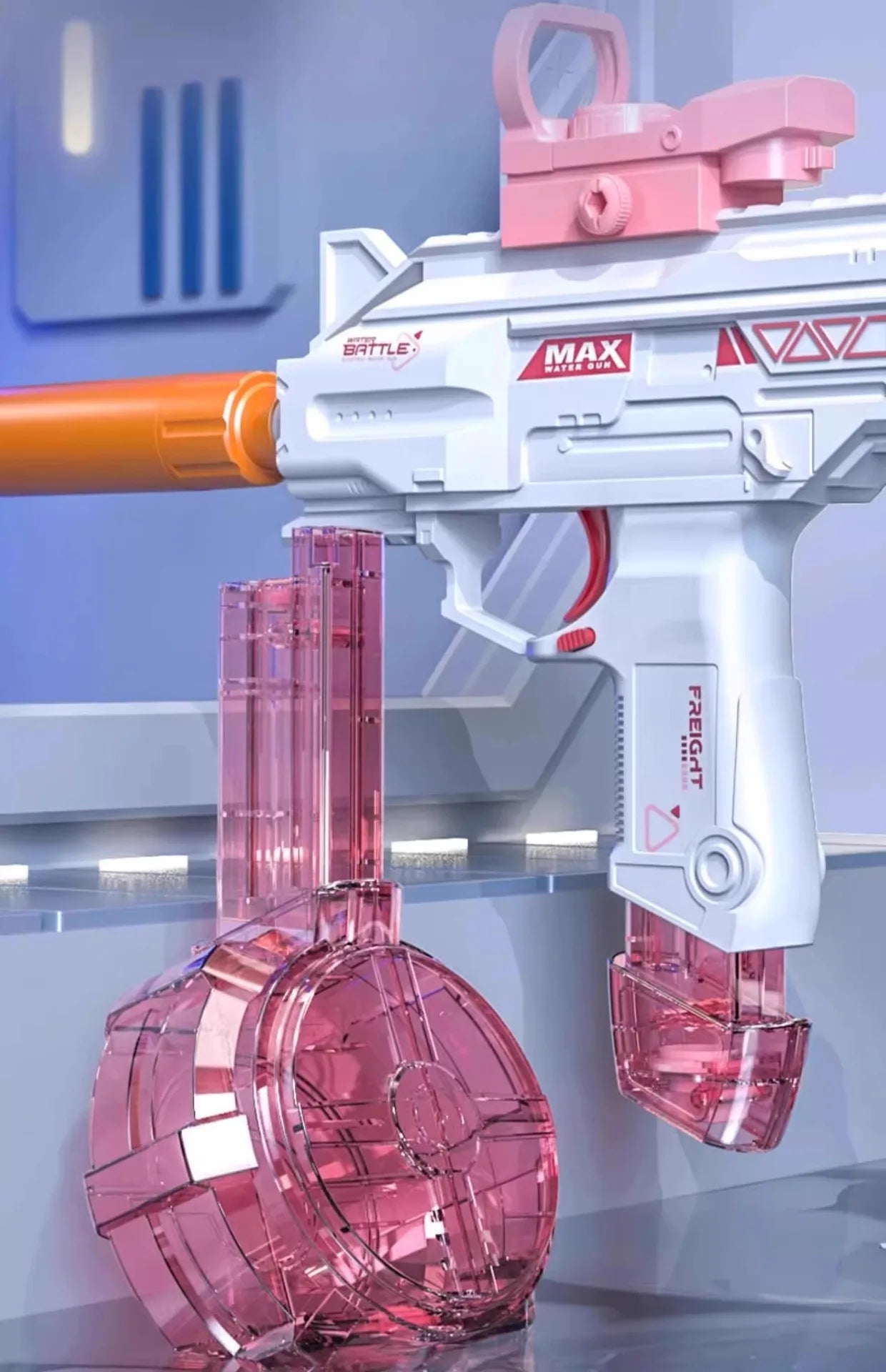 Pistolet à eau électrique de style Uzi - Tir automatique avec ensemble d'accessoires, jouet pour les combats aquatiques en plein air en été, plage, cadeaux