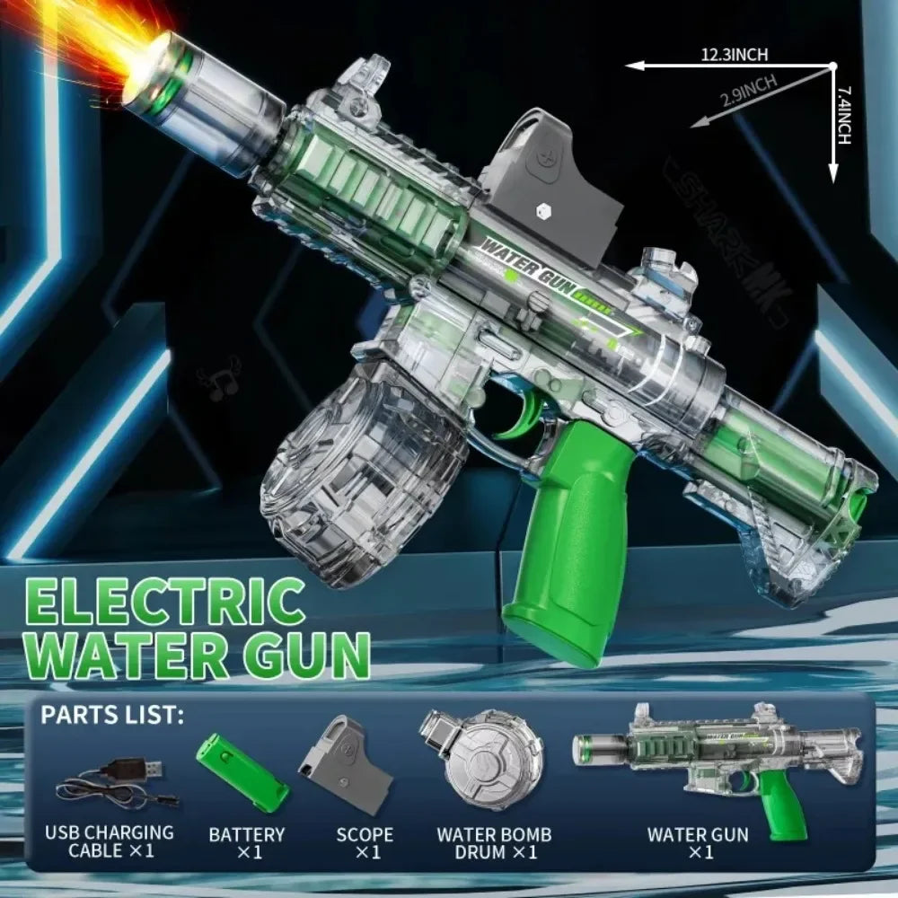 Pistolet à eau électrique M416, tir automatique à haute vitesse, pistolet à eau pour l'été, plage, piscine, fête, jouets aquatiques amusants pour enfants