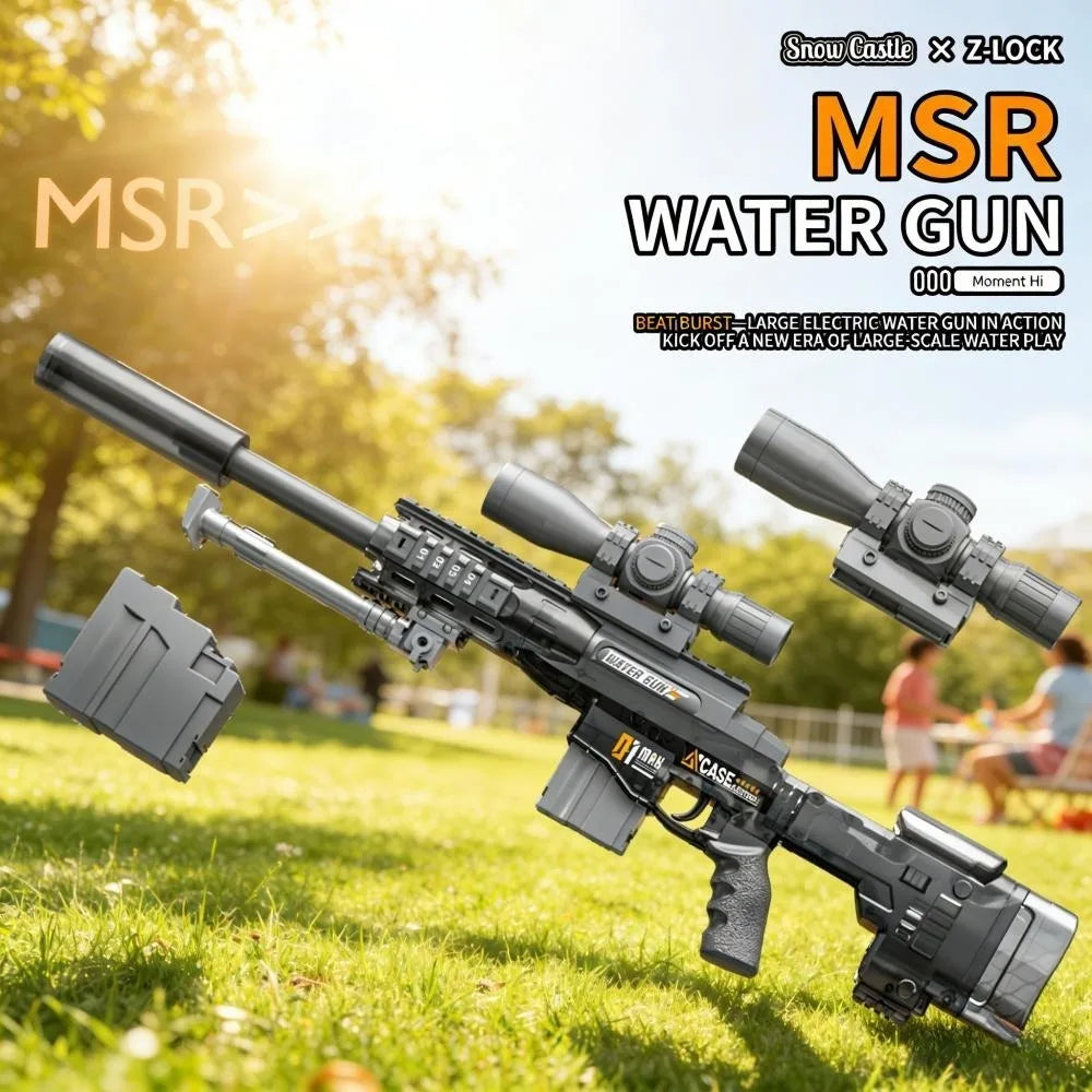 Pistolet à eau électrique avec mode manuel et automatique, lumière activée, jouet à jet longue portée pour enfants et adultes, parfait pour la plage et la piscine
