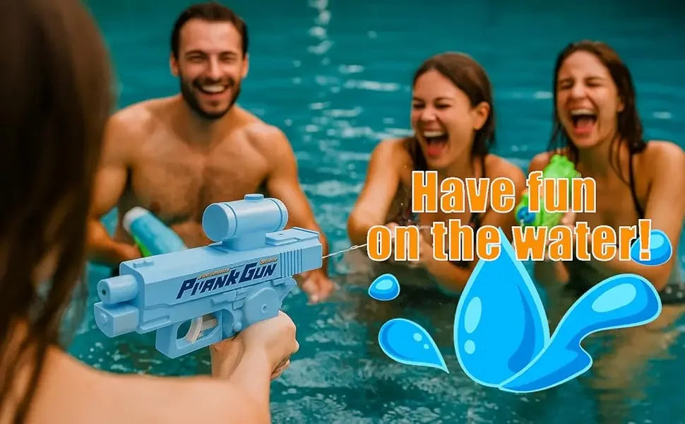Pistolet à eau de farce, 2 voies, non électrique, haute pression, tir automatique double face, jouet de plage pour enfants et adultes