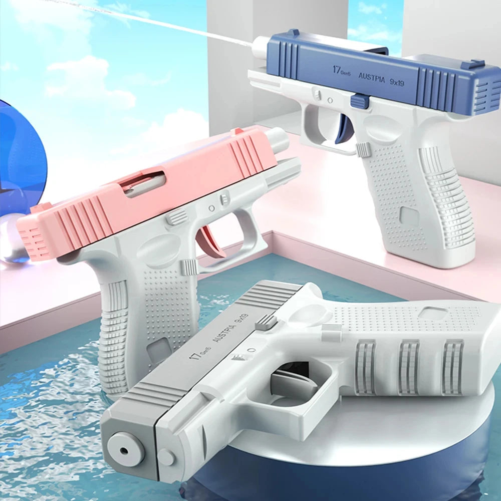 Pistolet à eau anti-fuite, grande capacité, longue portée, jouet d'été pour enfants et adultes, idéal pour les jeux de plage, piscine et combats aquatiques en extérieur.