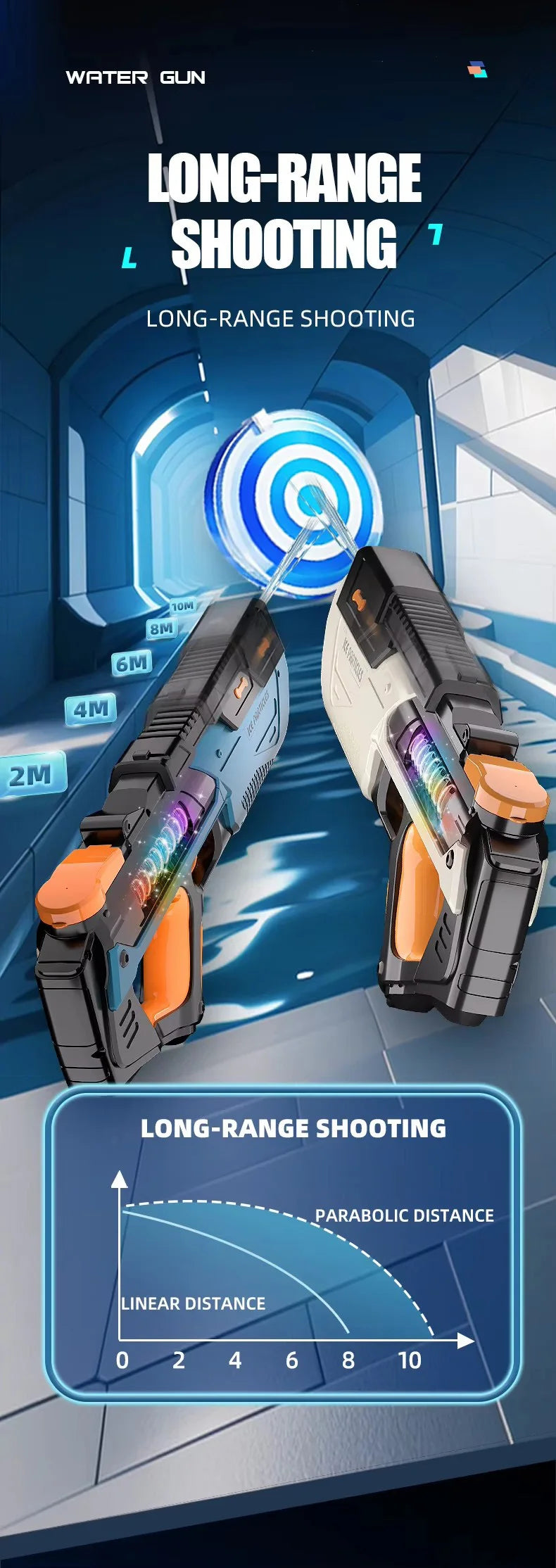 Pistolet à eau électrique pour enfants, jouet d'été pour adultes, pistolet à eau à absorption automatique, jeux de tir à longue portée pour enfants en plein air