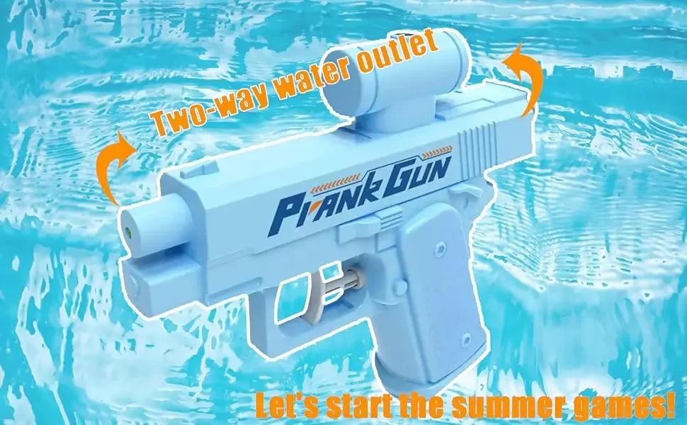 Pistolet à eau de farce, 2 voies, non électrique, haute pression, tir automatique double face, jouet de plage pour enfants et adultes