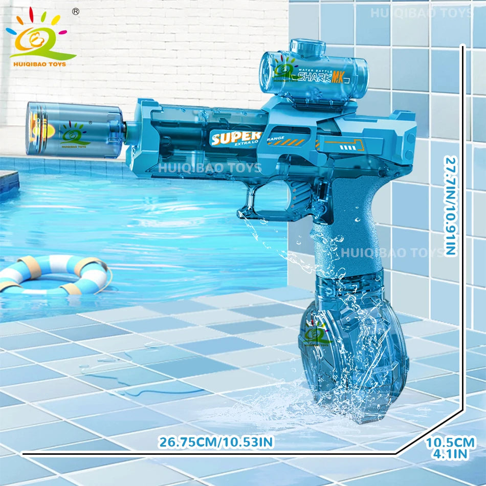 HUIQIBAO pistolet à eau à impulsion électrique capteur de flamme simulé lumière entièrement automatique combat jouet pistolet à eau jouets de plage en plein air adulte