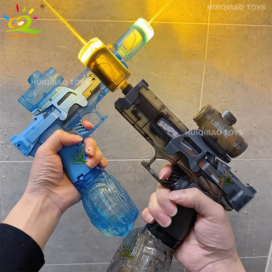 HUIQIBAO pistolet à eau à impulsion électrique capteur de flamme simulé lumière entièrement automatique combat jouet pistolet à eau jouets de plage en plein air adulte