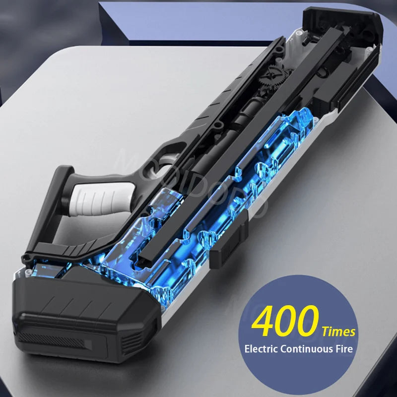 Pistolet à eau électrique puissant avec LED, grande pistolet à eau automatique à tir continu, jouet d'extérieur pour garçon et adulte