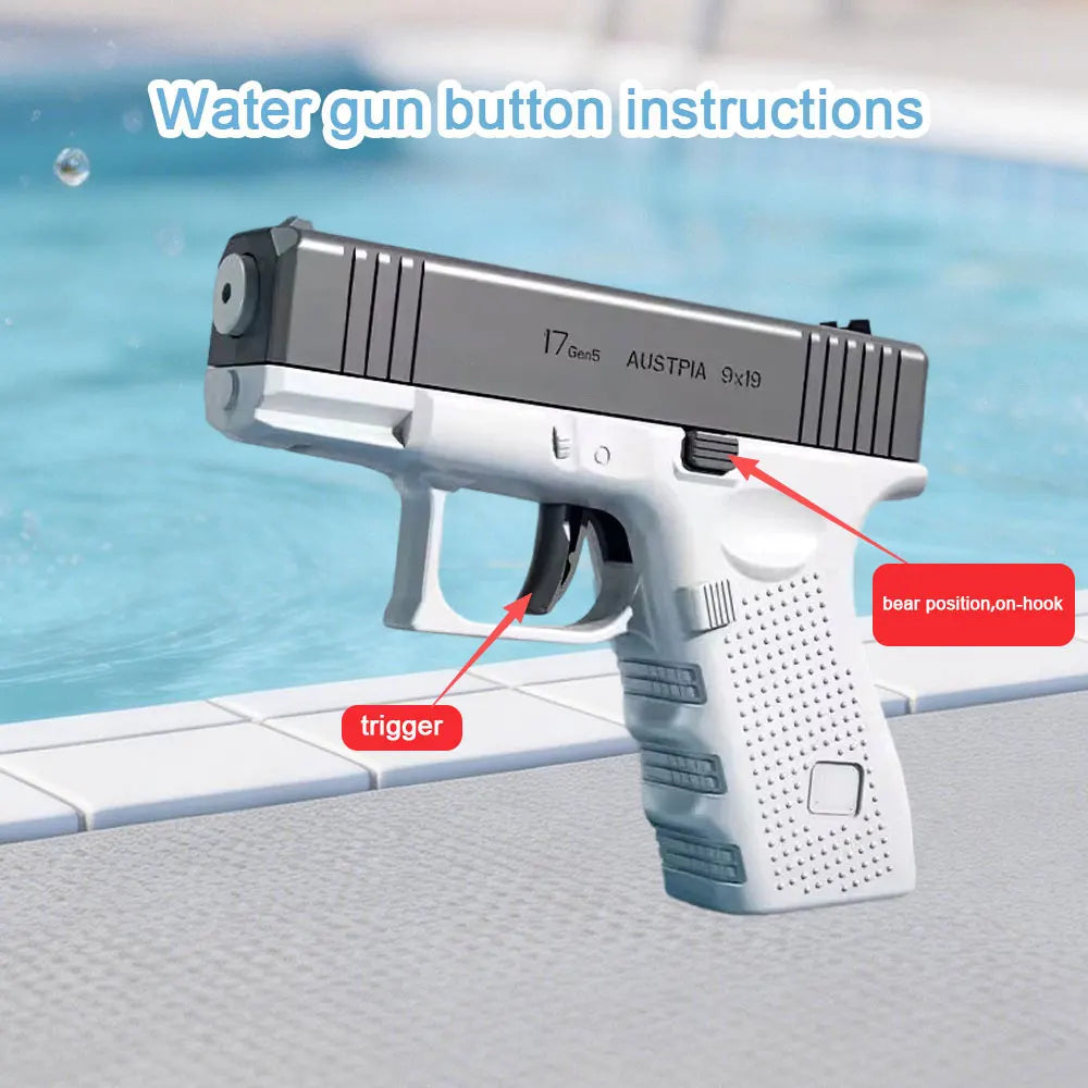 Pistolet à eau anti-fuite, grande capacité, longue portée, jouet d'été pour enfants et adultes, idéal pour les jeux de plage, piscine et combats aquatiques en extérieur.