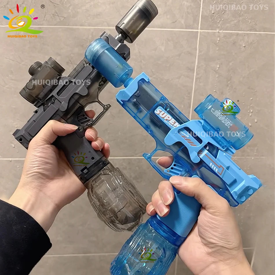HUIQIBAO pistolet à eau à impulsion électrique capteur de flamme simulé lumière entièrement automatique combat jouet pistolet à eau jouets de plage en plein air adulte