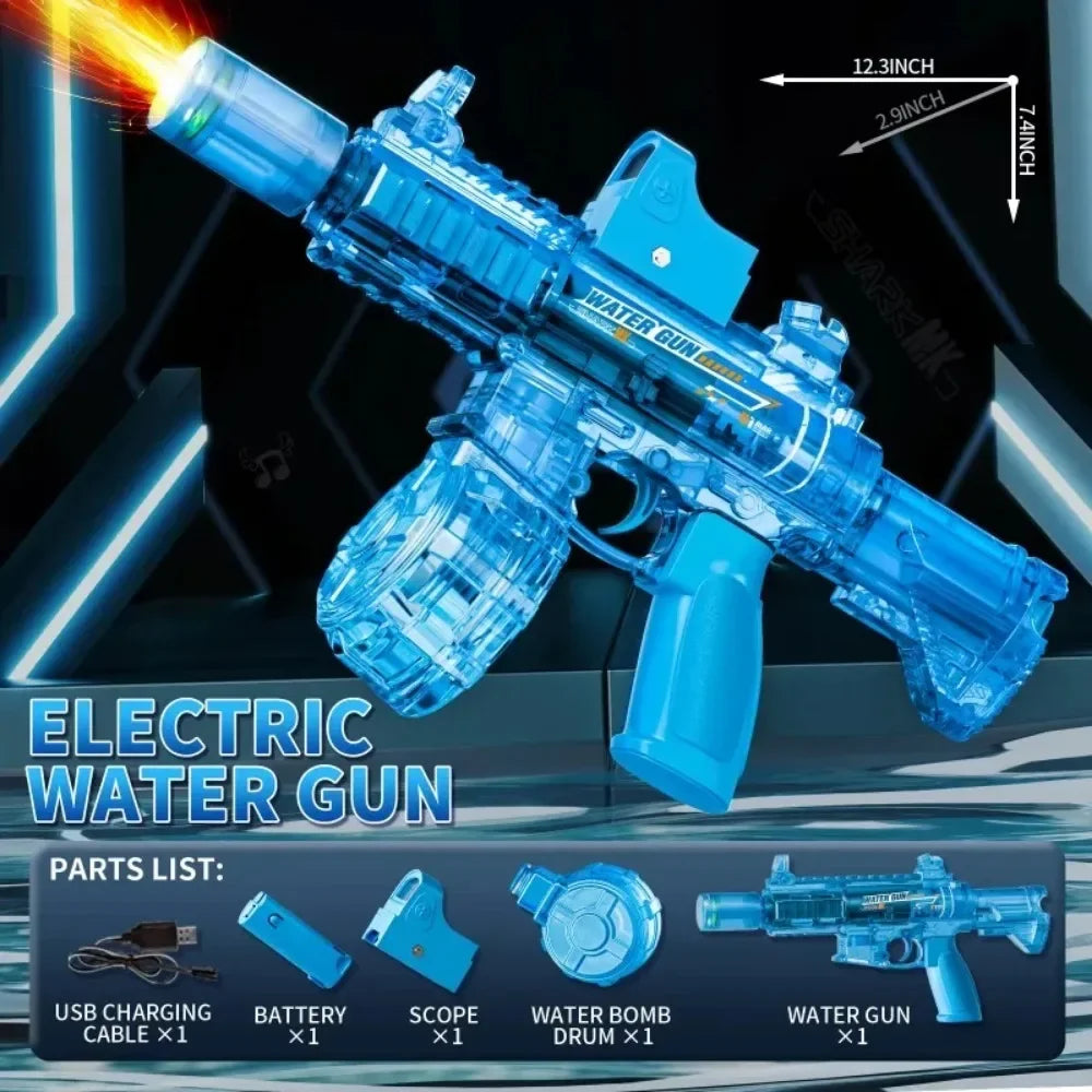 Pistolet à eau électrique M416, tir automatique à haute vitesse, pistolet à eau pour l'été, plage, piscine, fête, jouets aquatiques amusants pour enfants
