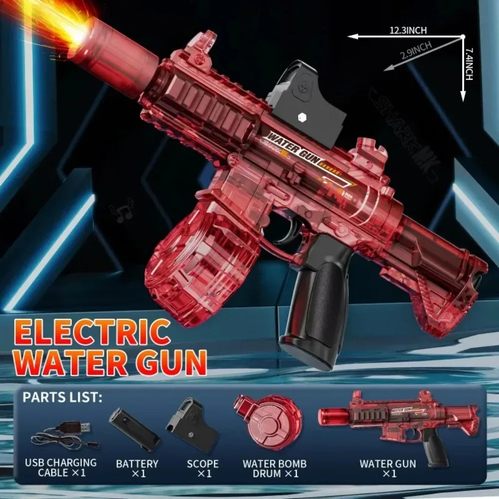 Pistolet à eau électrique M416, tir automatique à haute vitesse, pistolet à eau pour l'été, plage, piscine, fête, jouets aquatiques amusants pour enfants