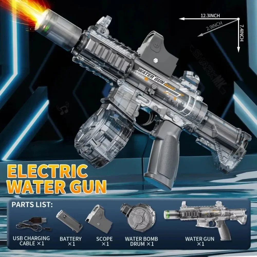 Pistolet à eau électrique M416, tir automatique à haute vitesse, pistolet à eau pour l'été, plage, piscine, fête, jouets aquatiques amusants pour enfants