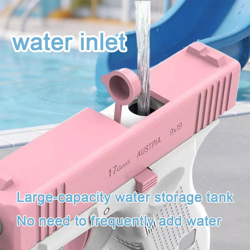 Pistolet à eau anti-fuite, grande capacité, longue portée, jouet d'été pour enfants et adultes, idéal pour les jeux de plage, piscine et combats aquatiques en extérieur.