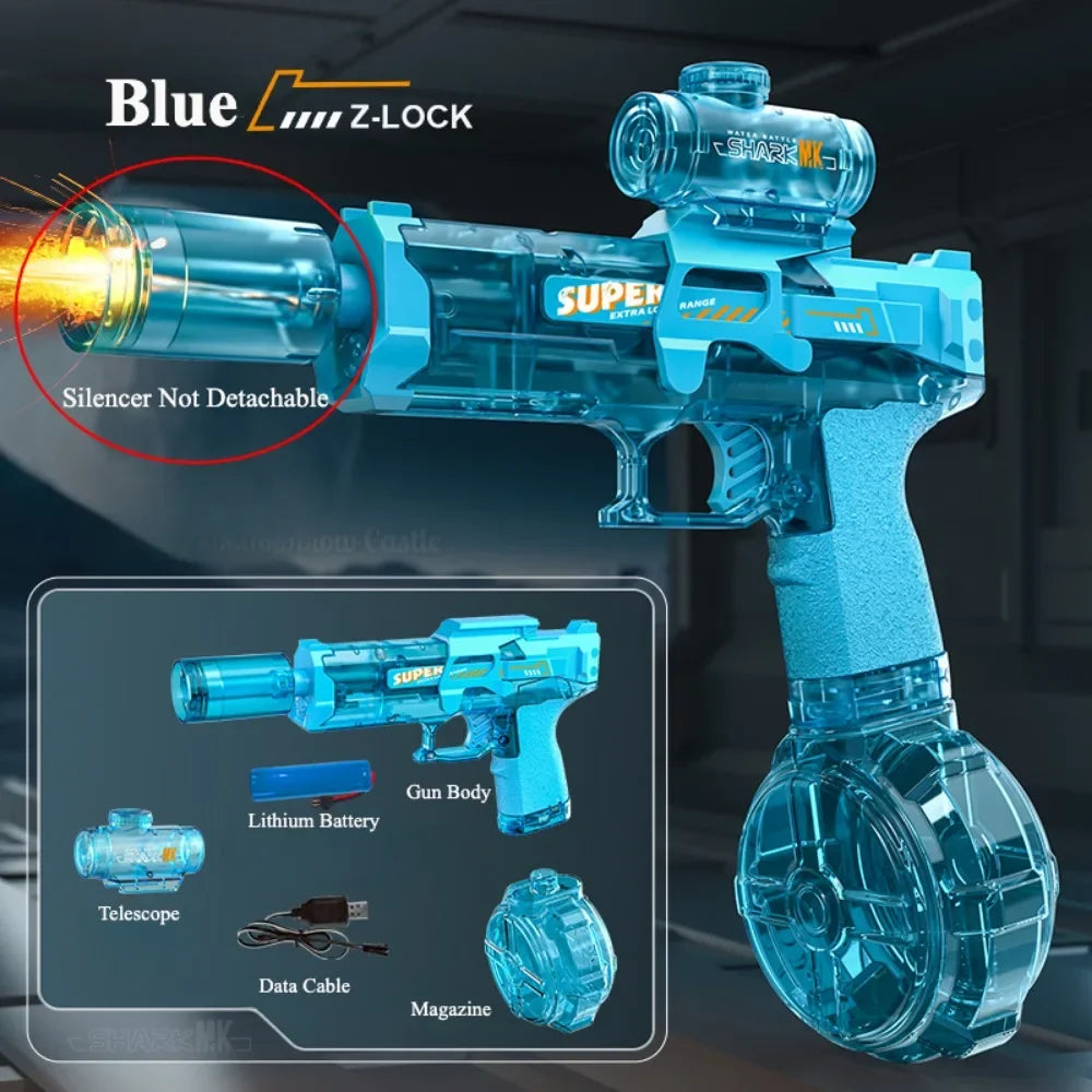 Pistolet à eau électrique M416, tir automatique à haute vitesse, pistolet à eau pour l'été, plage, piscine, fête, jouets aquatiques amusants pour enfants