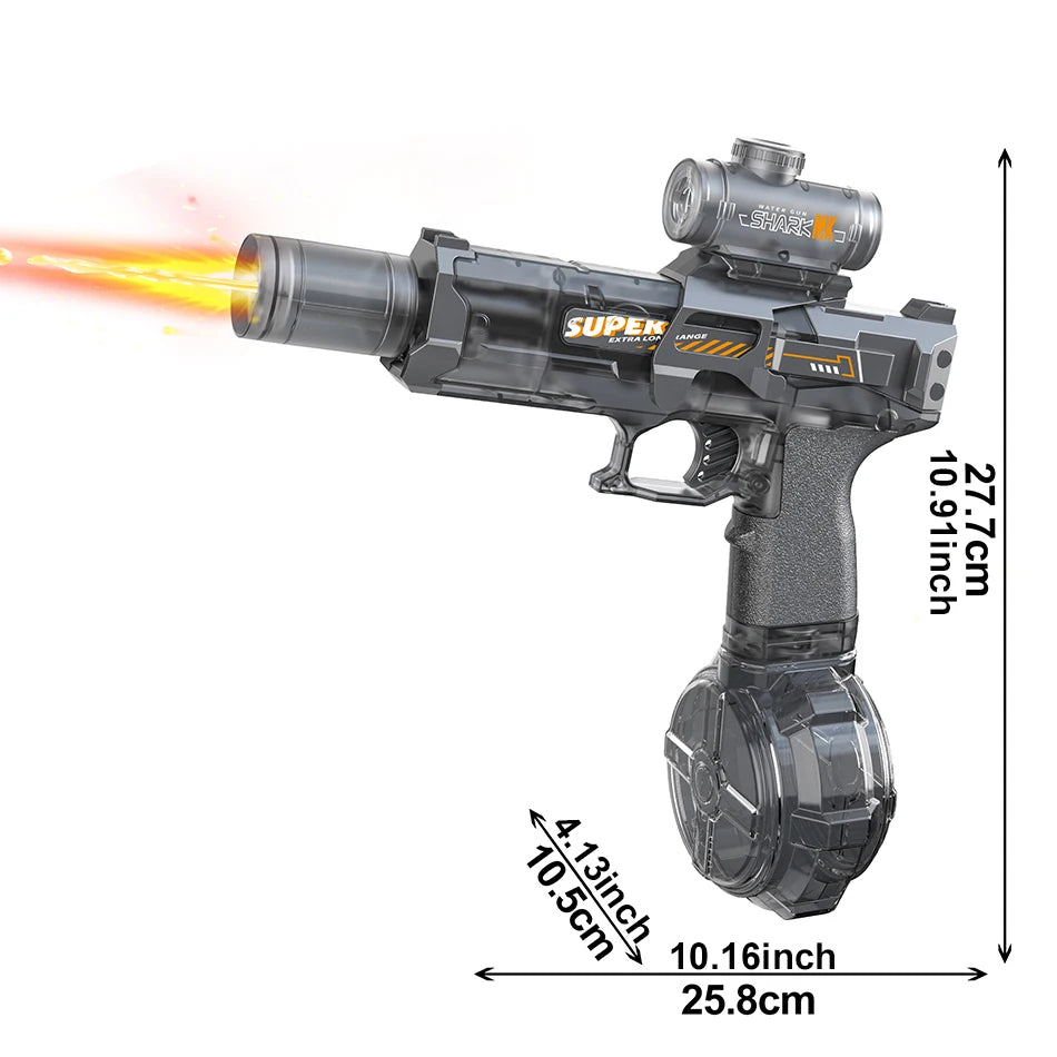 HUIQIBAO pistolet à eau à impulsion électrique capteur de flamme simulé lumière entièrement automatique combat jouet pistolet à eau jouets de plage en plein air adulte