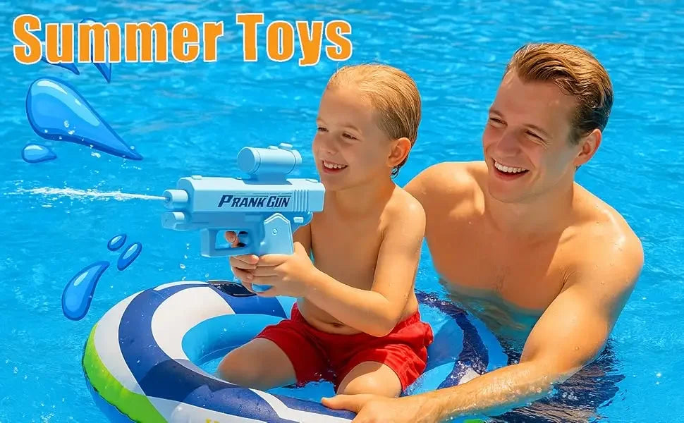 Pistolet à eau de farce, 2 voies, non électrique, haute pression, tir automatique double face, jouet de plage pour enfants et adultes