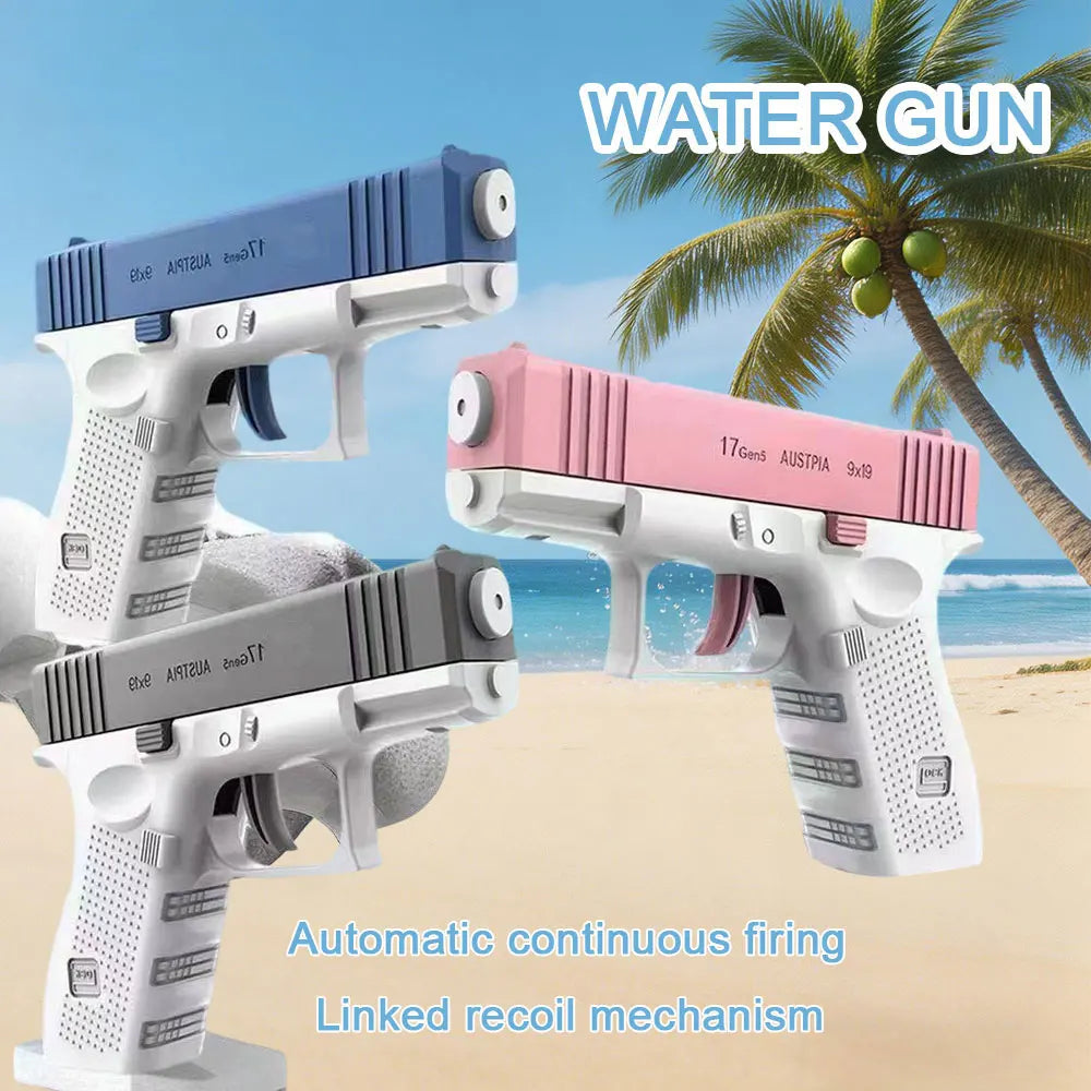 Pistolet à eau anti-fuite, grande capacité, longue portée, jouet d'été pour enfants et adultes, idéal pour les jeux de plage, piscine et combats aquatiques en extérieur.